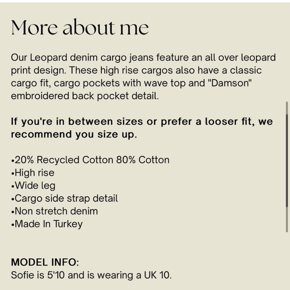 Damson Madder Leopard Print Dion Cargo Jeans - Picture 3 of 9